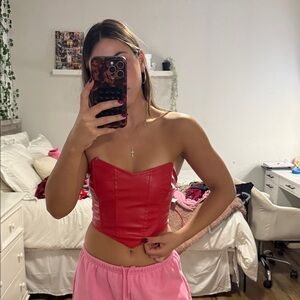 Princess Polly Red Strapless Top